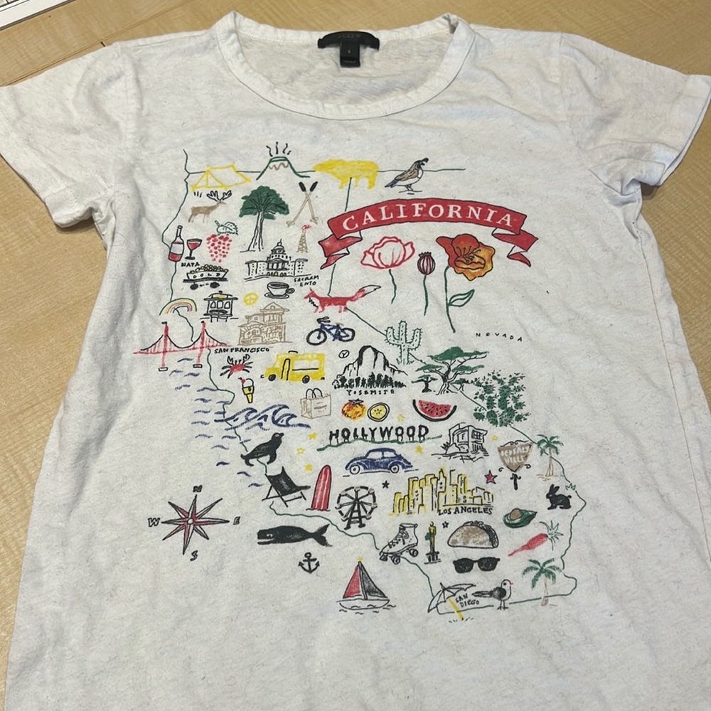 Vintage J Crew Collector Graphic California Tee Perfect Condition